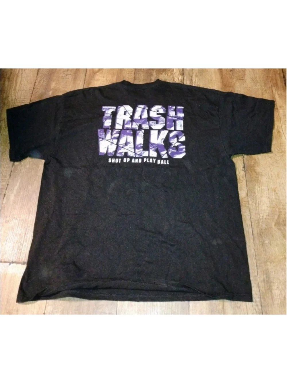 Nike Action Talks Trash Walks Vintage T-Shirt 2XL Black/Purple Made in USA